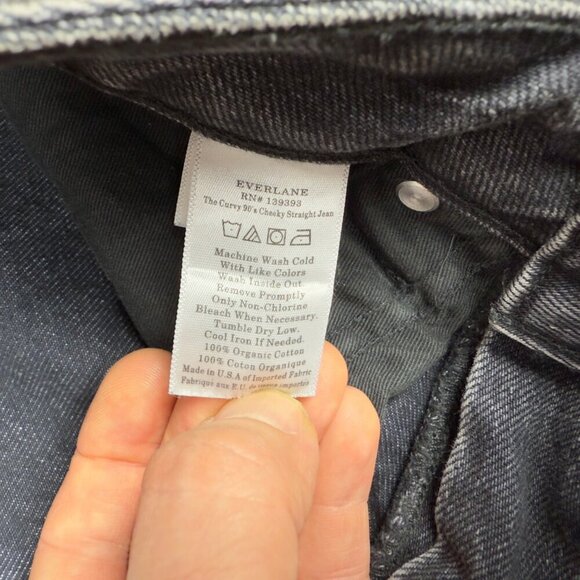 EVERLANE  The Curvy 90’s Cheeky Jeans Washed Black Ankle Lenght Jeans Denim 27 - Picture 5 of 5